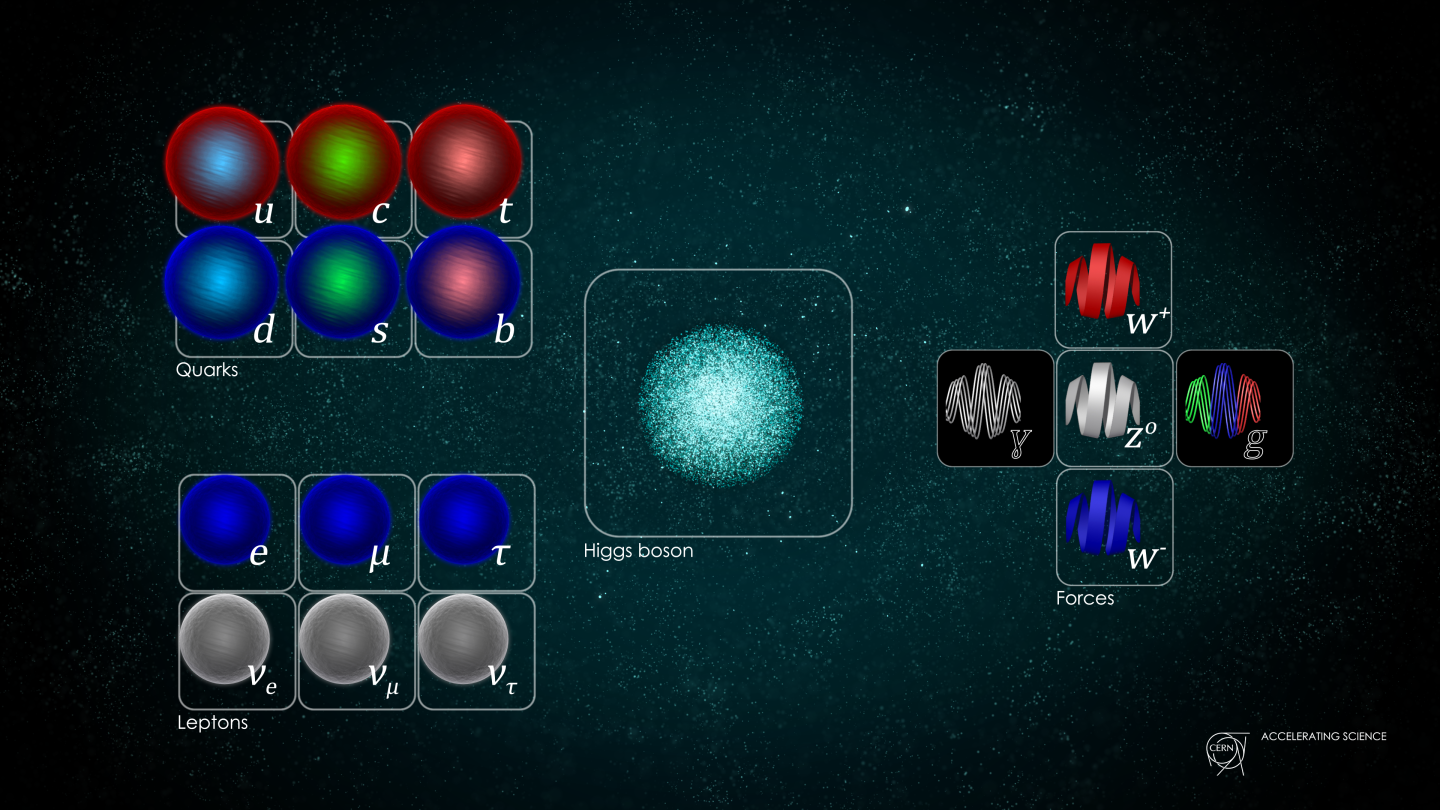 Particles of the Standard Model of particle physics (Image: Daniel Dominguez/CERN)